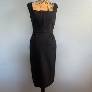 Vintage 60s Harvey Berin by Karen Stark Black Midi Wiggle Dress